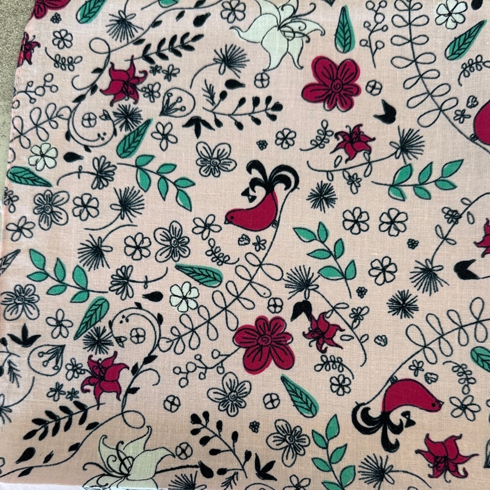 Disney Princess Floral Scarf - Pink and Black vintage handkerchief - Picture 6 of 8